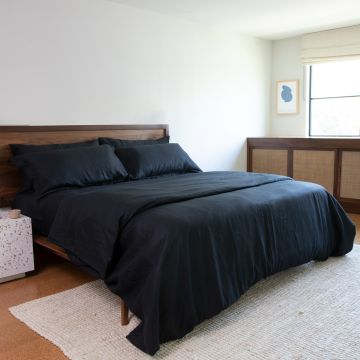 Huddleson Black Linen Duvet Cover Bedding