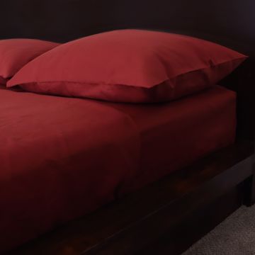 Burgundy Linen Fitted Sheet 