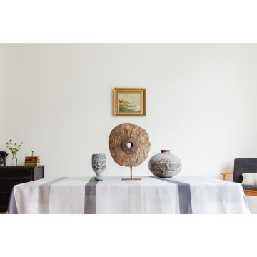 Cinta Grey Square Linen Tablecloth