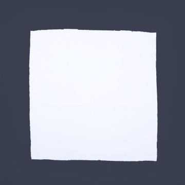 White linen napkin navy blue border
