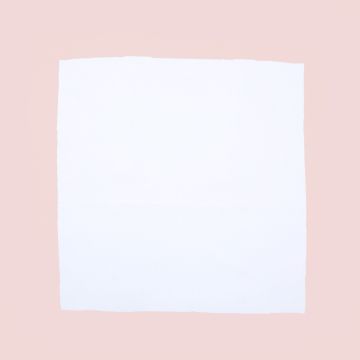 White linen napkin with pink border