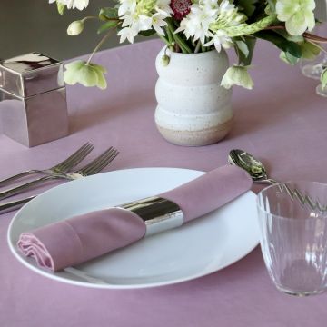 Heather Lilac Round Linen Tablecloth