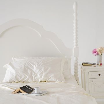 Ivory 500TC Cotton Percale Pillowcase - Ivory Hemstitch (Pair)