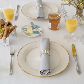 Ivory Rectangular Linen Tablecloth
