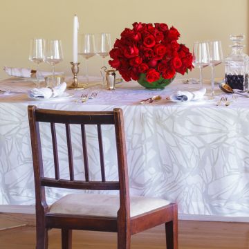 Melita Metallic Square Linen Tablecloth