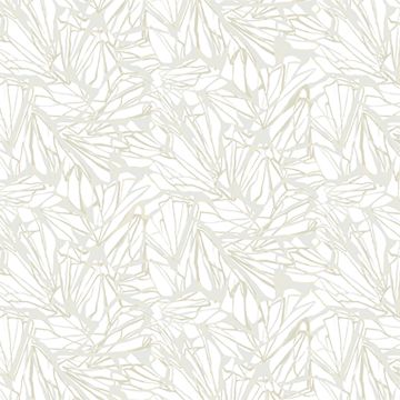 White linen square tablecloth with gold and silver organic print