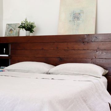 Huddleson pure Italian linen top sheet in natural undyed flax color