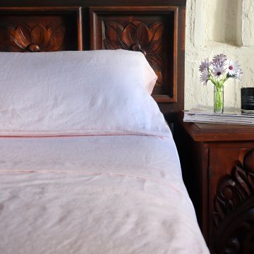 Pink Linen Pillowcase (Pair)