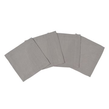 Silver Grey Linen Cocktail Napkin