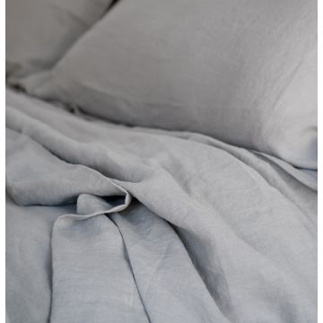 Silver Grey Linen Duvet Cover