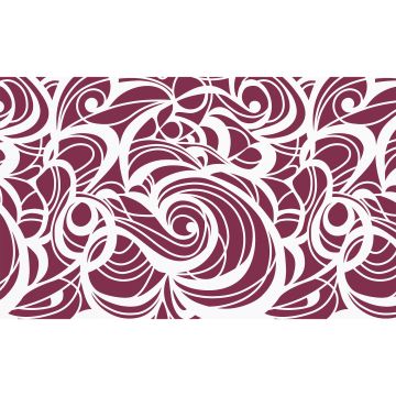 Huddleson Sloan dark berry red and white swirl printed Italian linen tablecloth