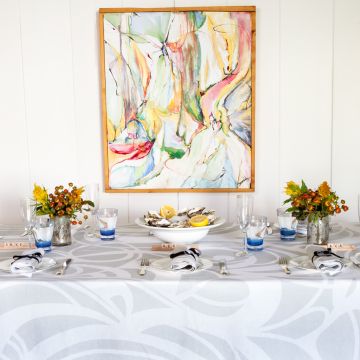 Sloan Silver Rectangular Linen Tablecloth