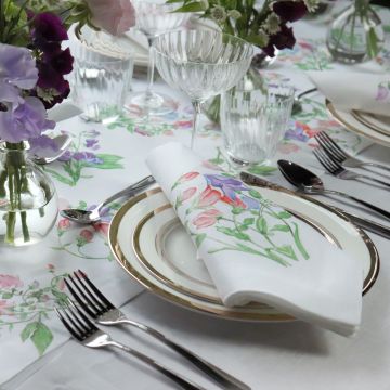 Sweet Pea Linen Table Runner