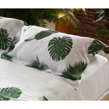 Tropical Leaves Linen Sham (Pair)