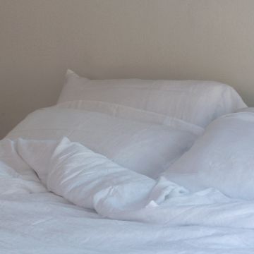 Huddleson white pure Italian linen vintage washed pillow case
