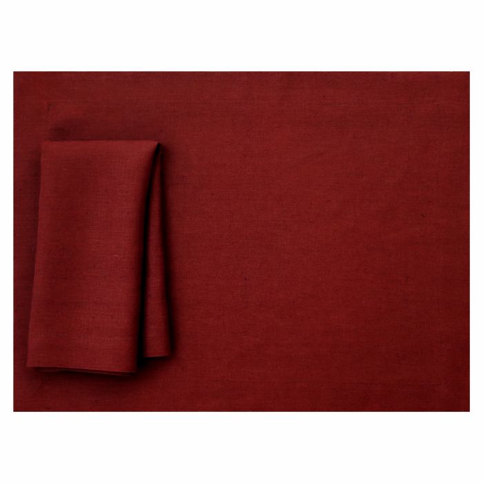 Burgundy dark red linen placemat Christmas