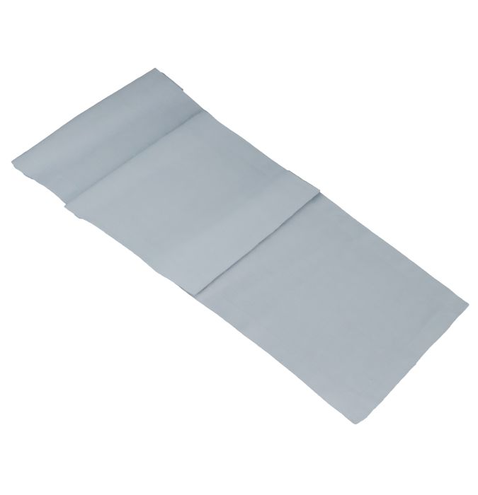French blue grey linen table runner 