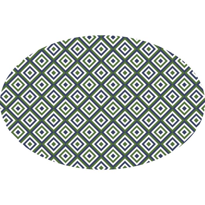 Huddleson Maze Geometric Print Oval Linen Tablecloth