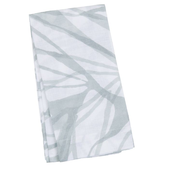 Huddleson Aqua Turquoise White Printed Linen Napkin