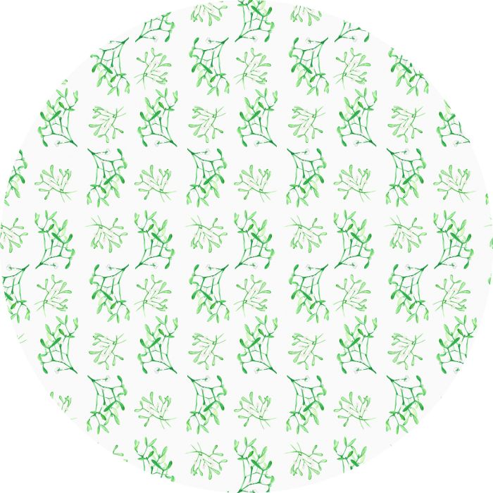 Mistletoe print round linen tablecloth