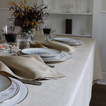 Camel Linen Tablecloth <br>$230