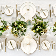Ivory Tablecloth Rectangle<br>$230