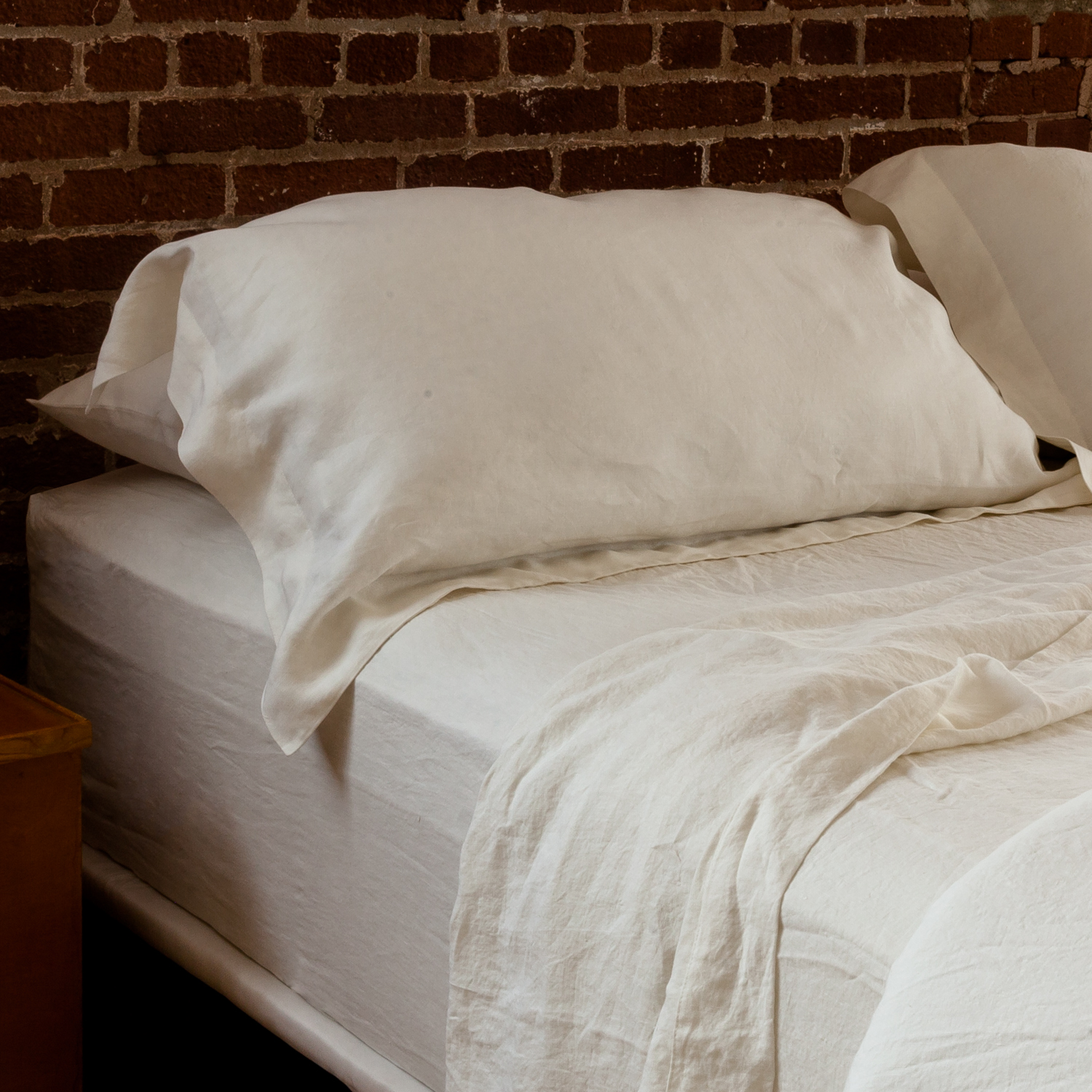Ivory Linen Pillow Sham (Pair) $125.00