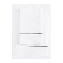 White Cotton Sheet Set Black Trim <br> $440