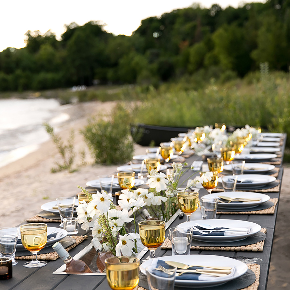 Designer Linen Napkin Rothko Watercolor Print Beach Dinner Party